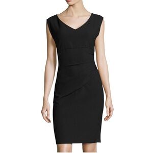 NWT Diane Von Furstenberg Bevin Dress side ruched sleeveless black size 10